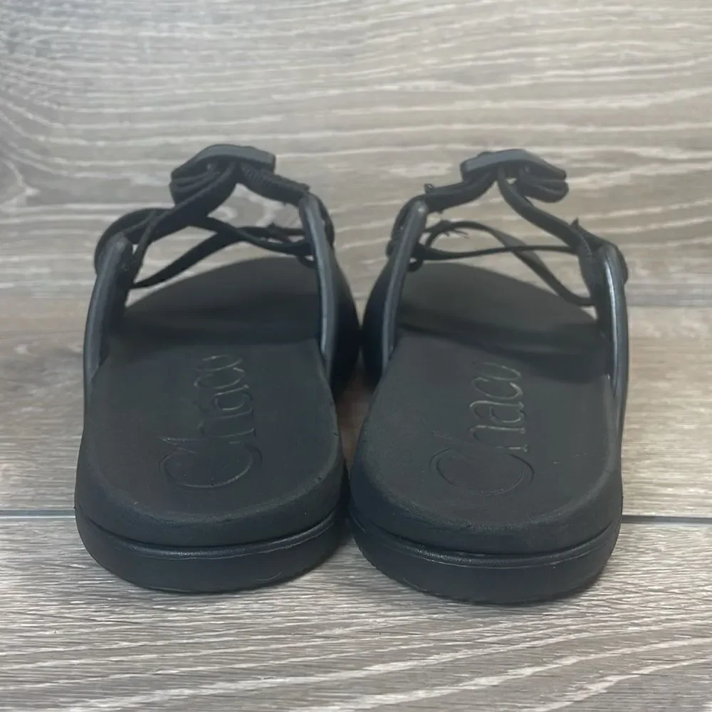 Chaco Chillos Big Boy Sz 4 Slip On Black Adjustable Strap Slides Sandals